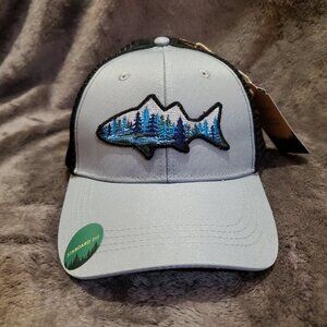 Telluride Clothing Co Snapback Mesh Black/Gray Fish Forest Logo Hat/Cap